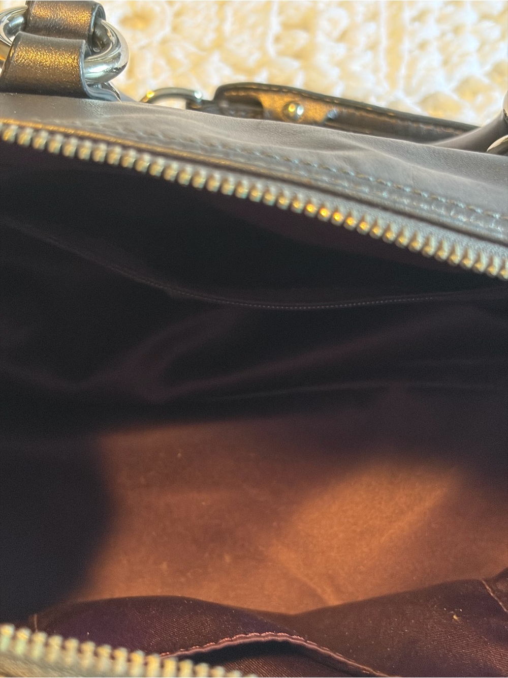 Coach pewter Signature Canvas Convertible Satchel with Leather Trim - Picture 5 of 7